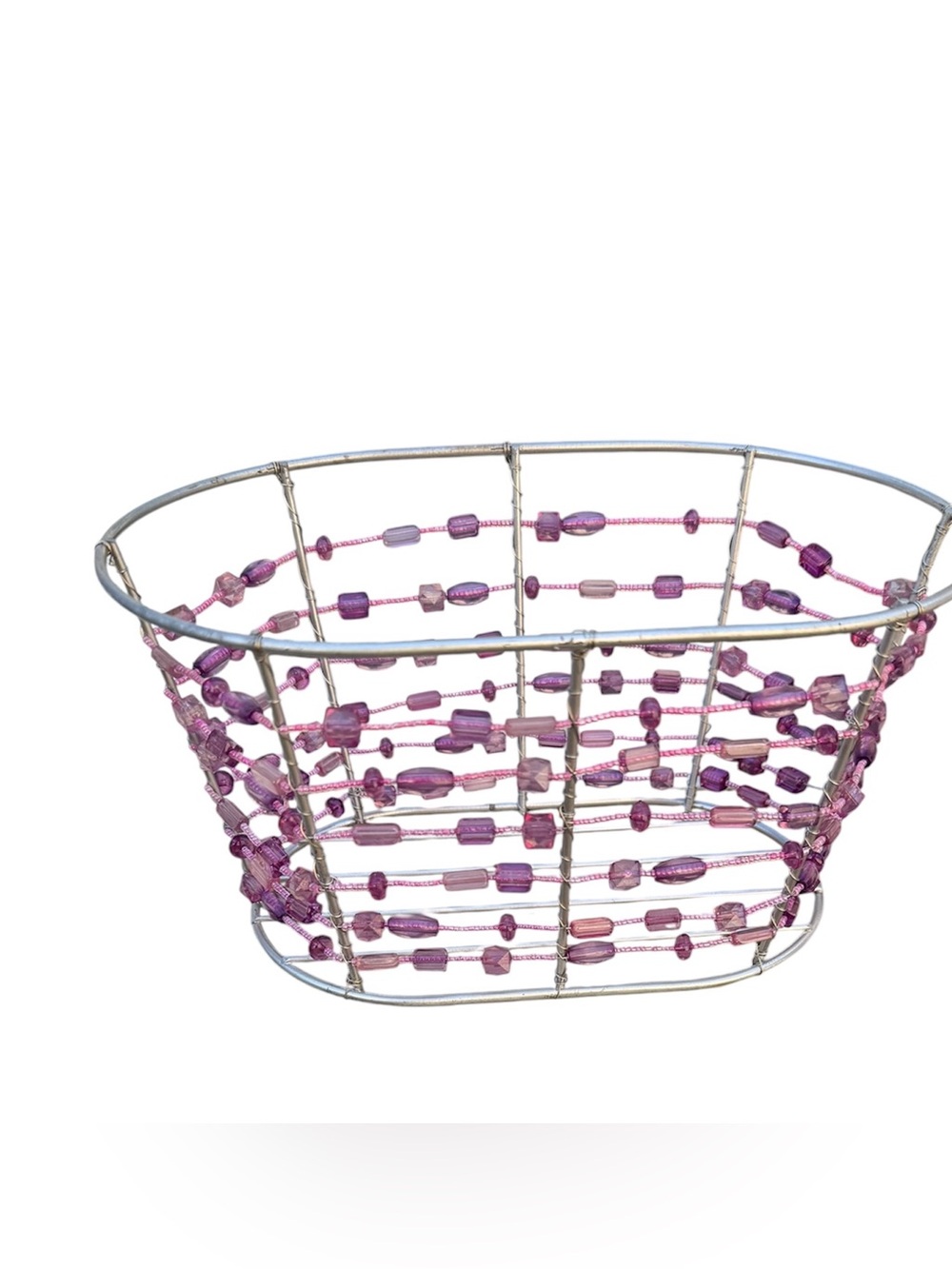 Y2K Beaded Metal Basket